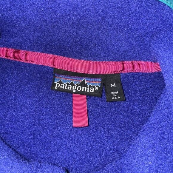 Vintage patagonia Synchilla Blue Outdoor Pullover Fleece Jacket Size Medium - Picture 4 of 6